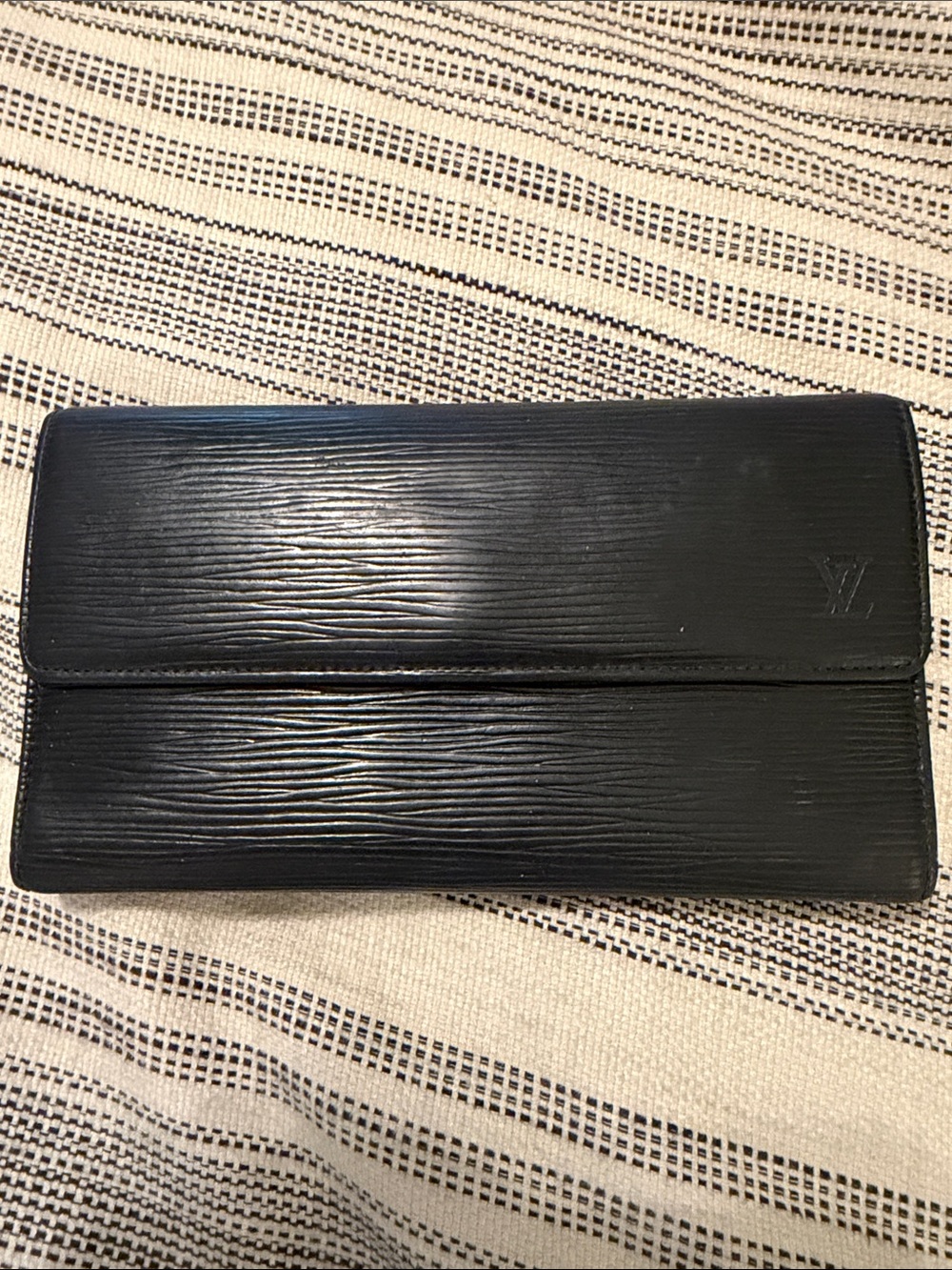 Louis Vuitton Black Epi Leather Continental Wallet
